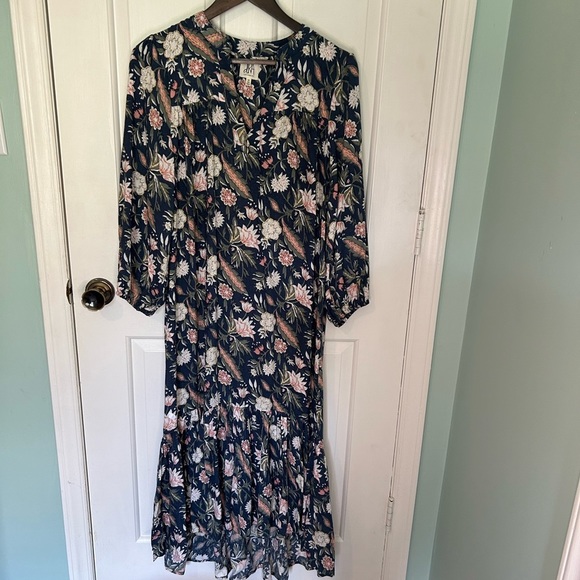 Anthropologie dRA Blue Floral Boho Messie Dress - Size Medium - Picture 2 of 10
